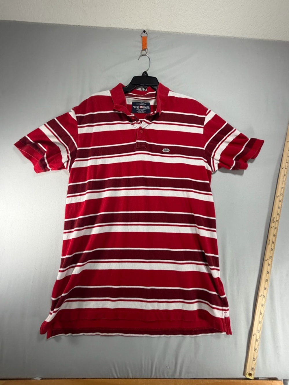 Men’s Nwot Echo Unlimited Red & White Striped Polo Shirt Size 2X
